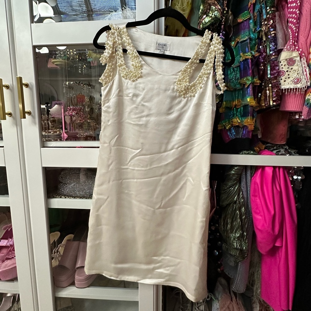 Chanel Beaded Cream Dress
